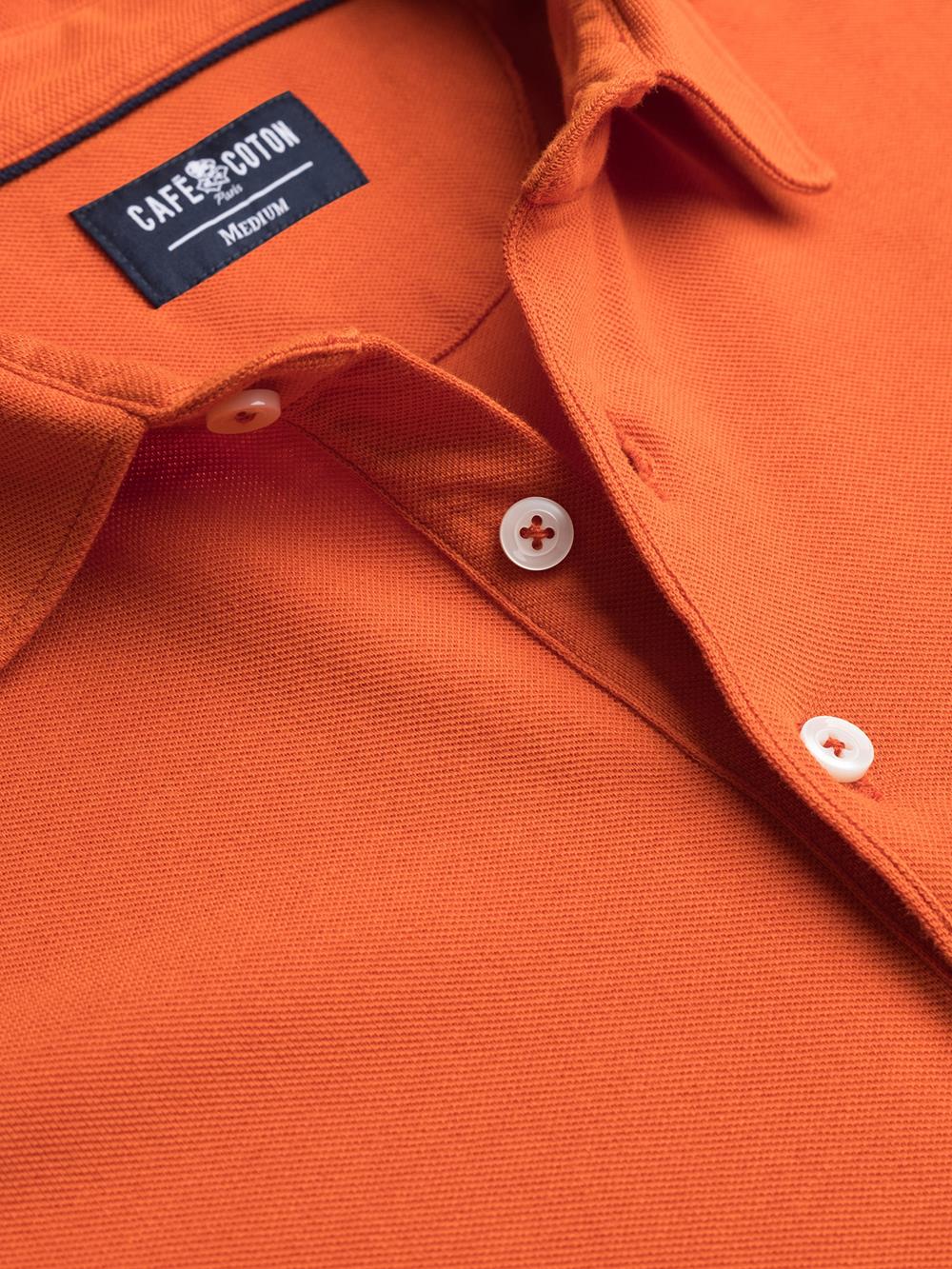 Heritage polo in orange piqué