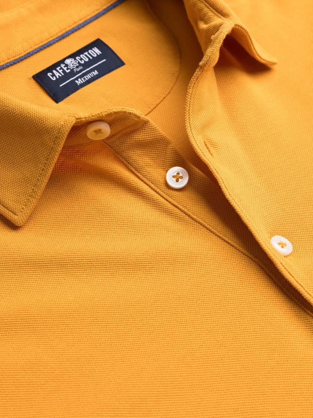 Heritage polo in saffron piqué