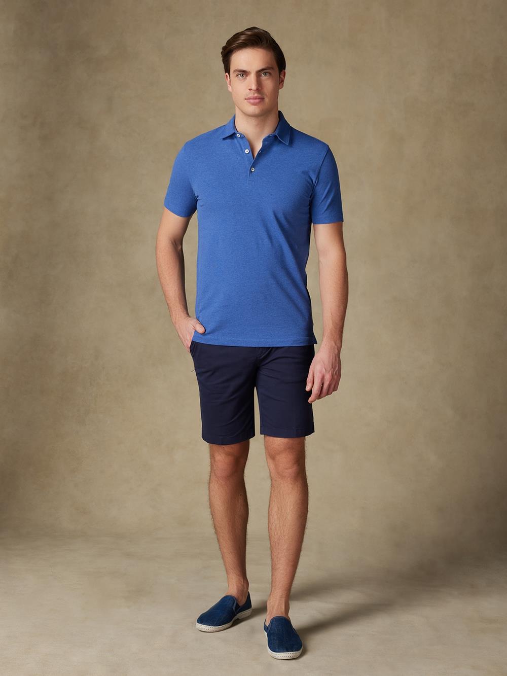 Heritage Poloshirt aus blauem Piqué