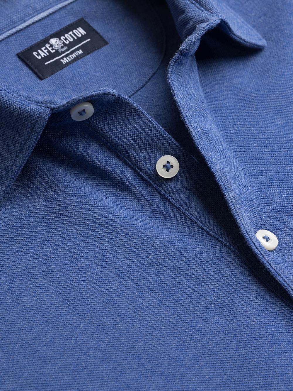 Heritage polo in blue piqué