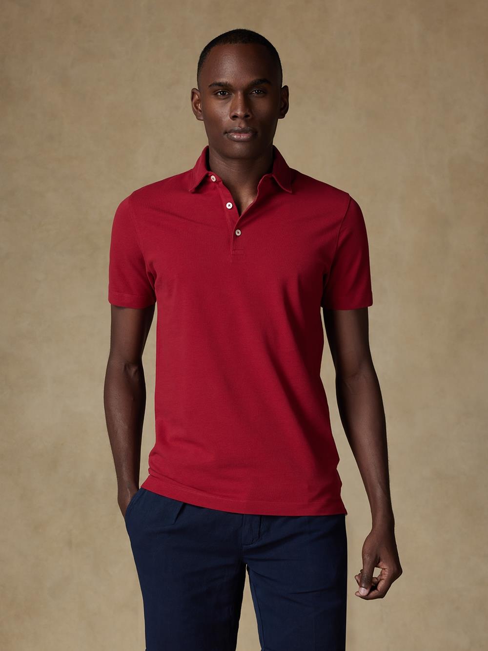 Polo Heritage en piqué rojo