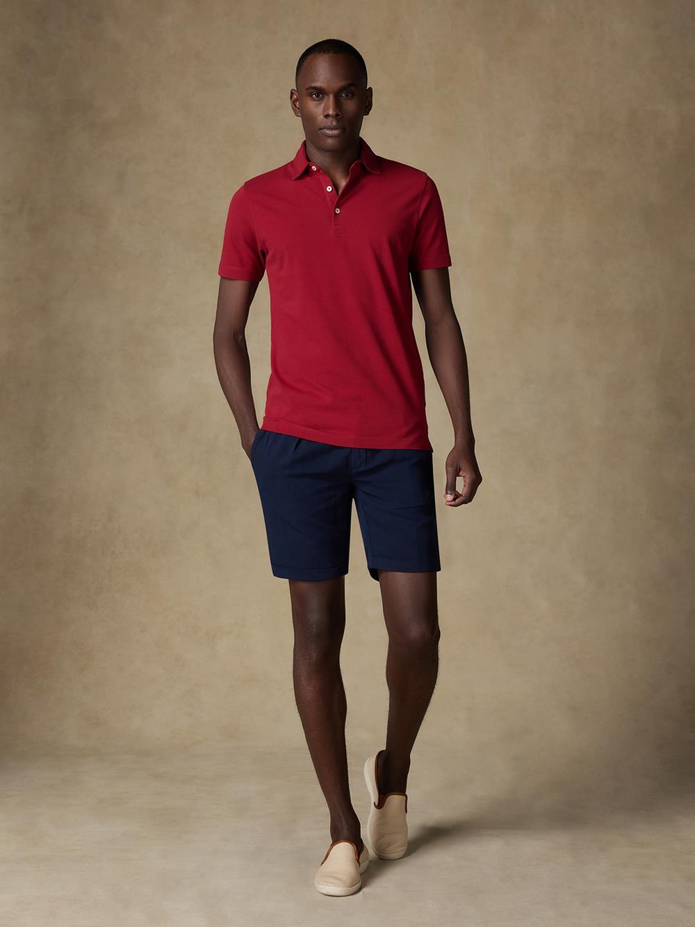 Heritage polo in rood piqué