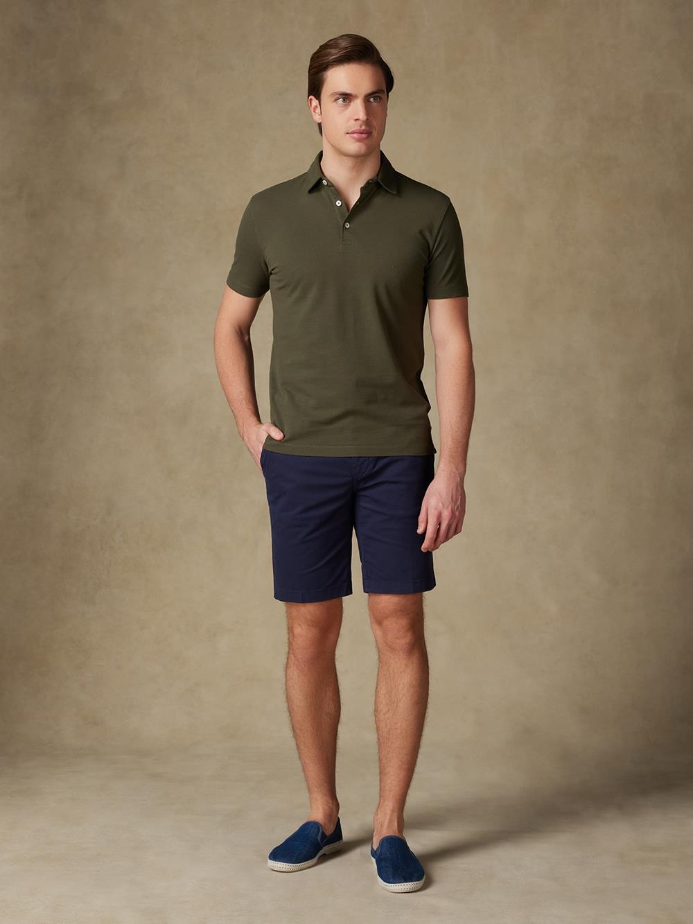 Heritage Polo in khaki piqué