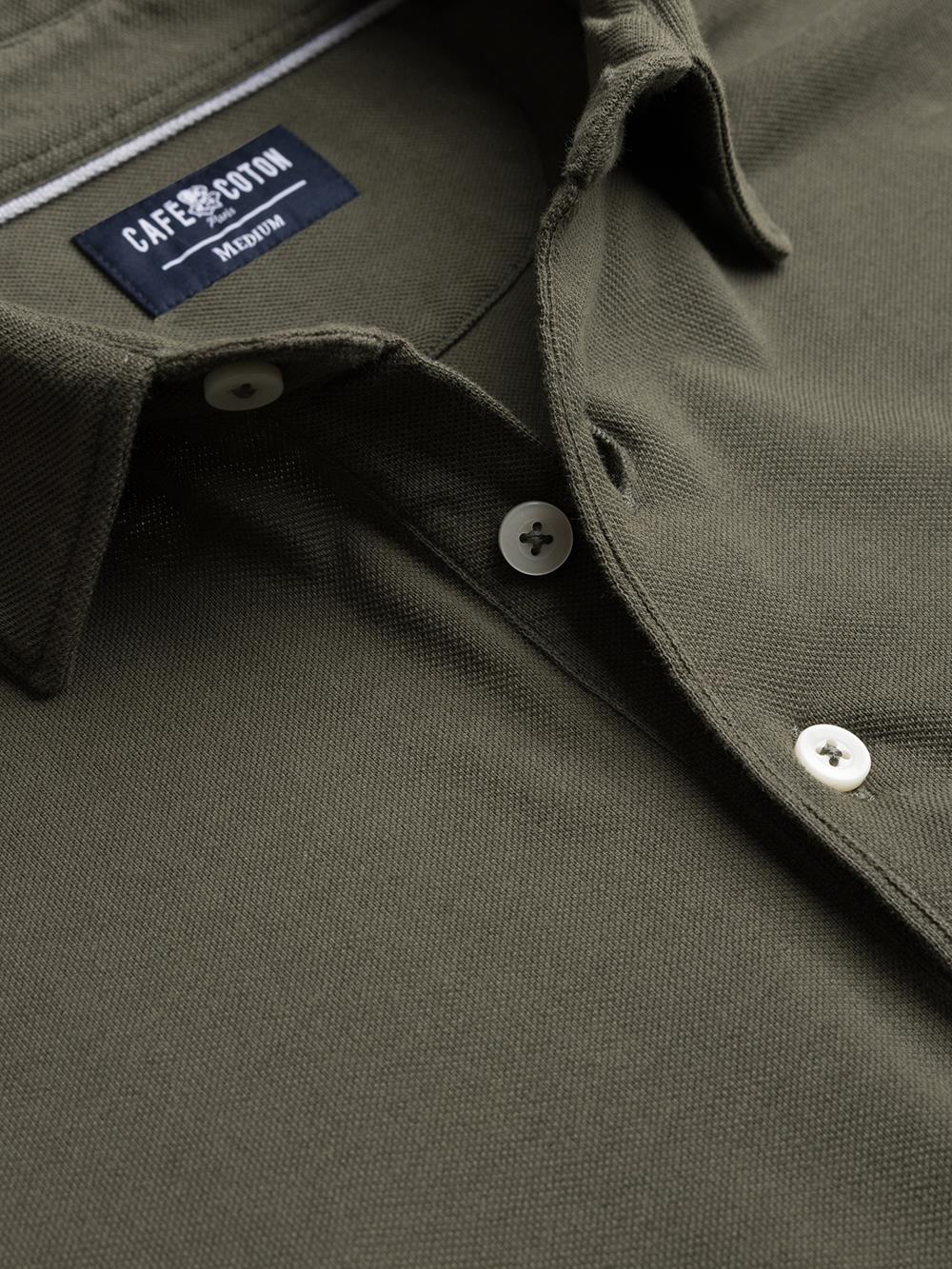 Heritage polo in khaki piqué