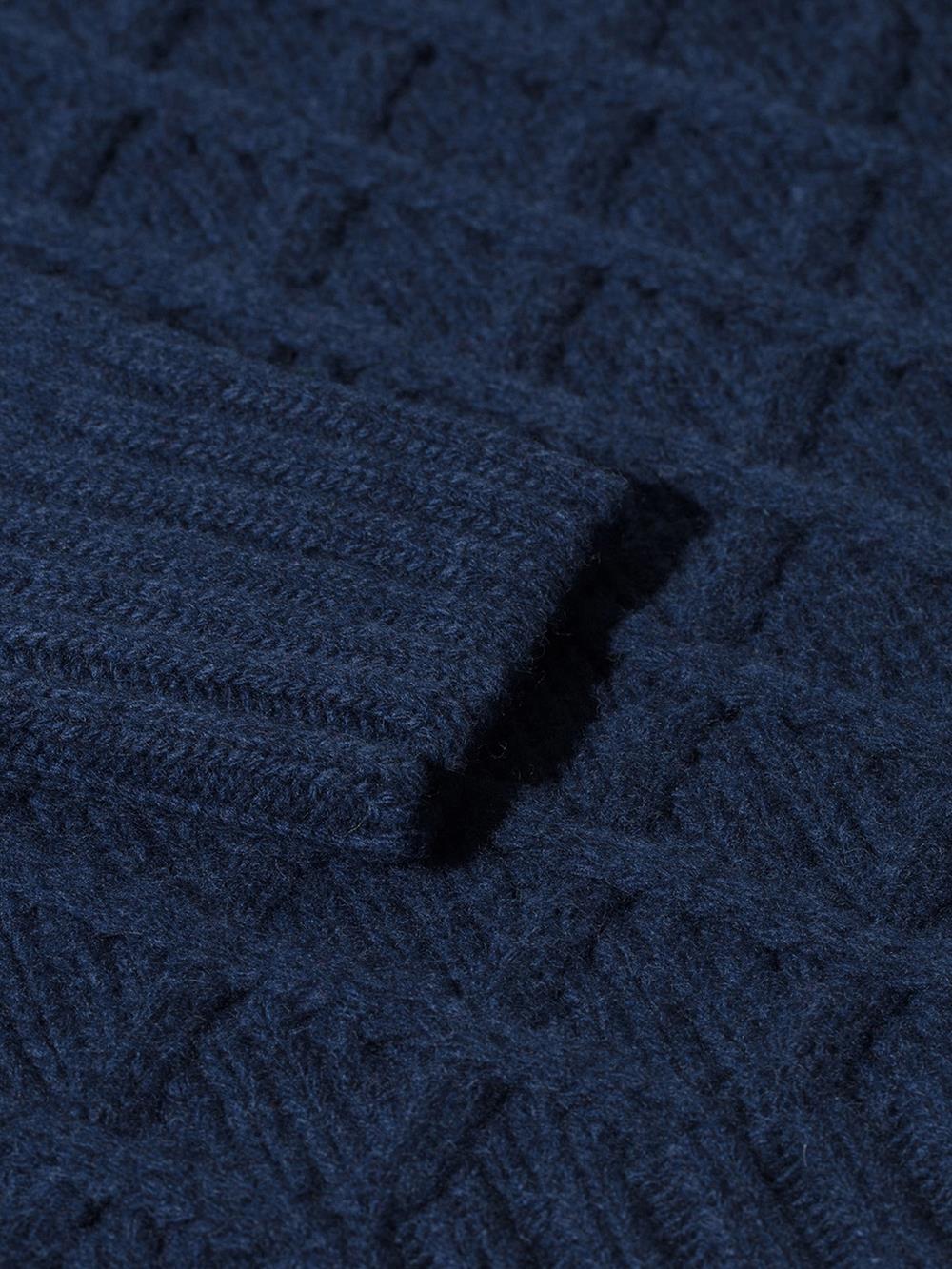 Lambswool indigo irish roll neck knitwear
