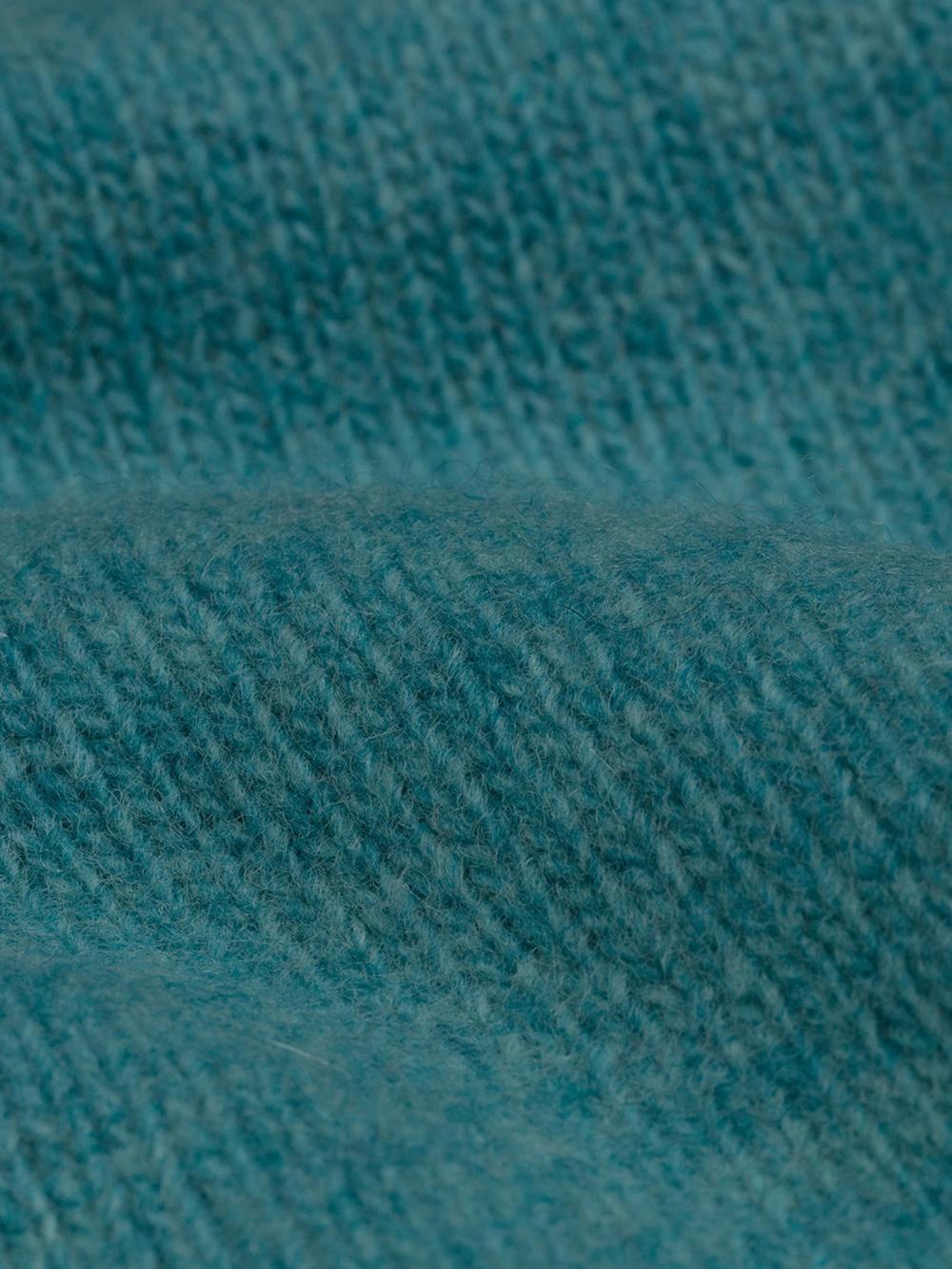 Maglione con scollo a V in lana d'agnello blu laguna