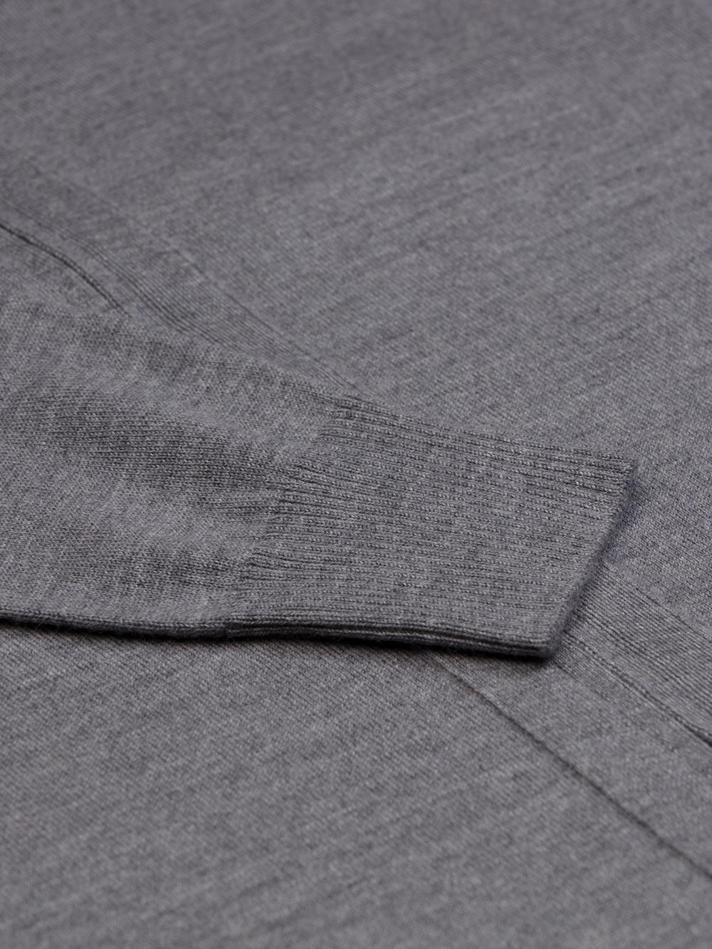Bady Strickjacke mit Reißverschluss aus grauer Merinowolle
