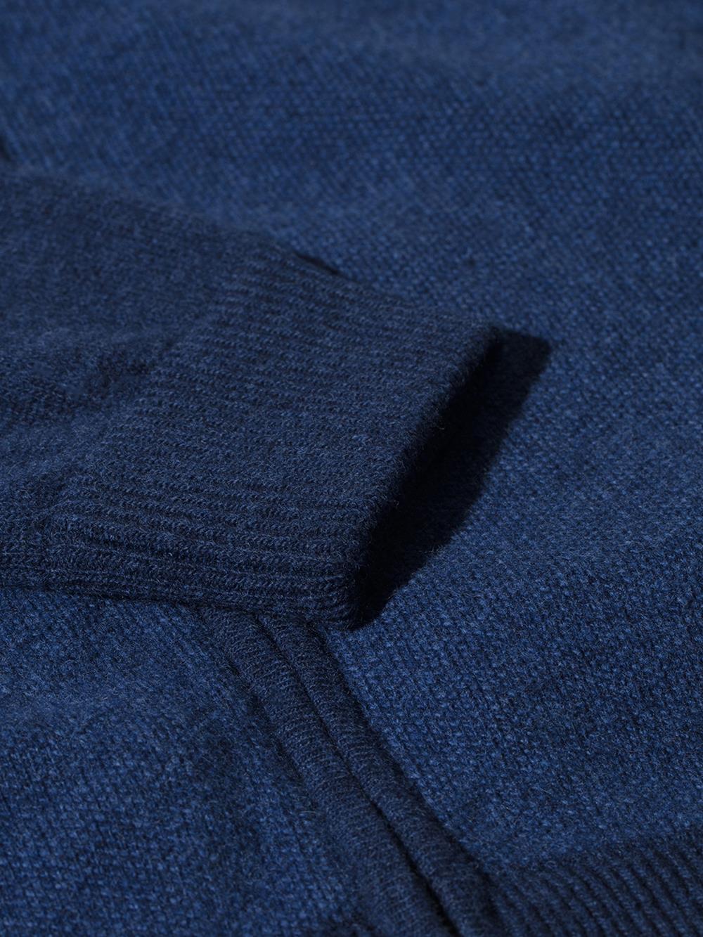 Maglione cardigan con zip in lana d'agnello blu cielo