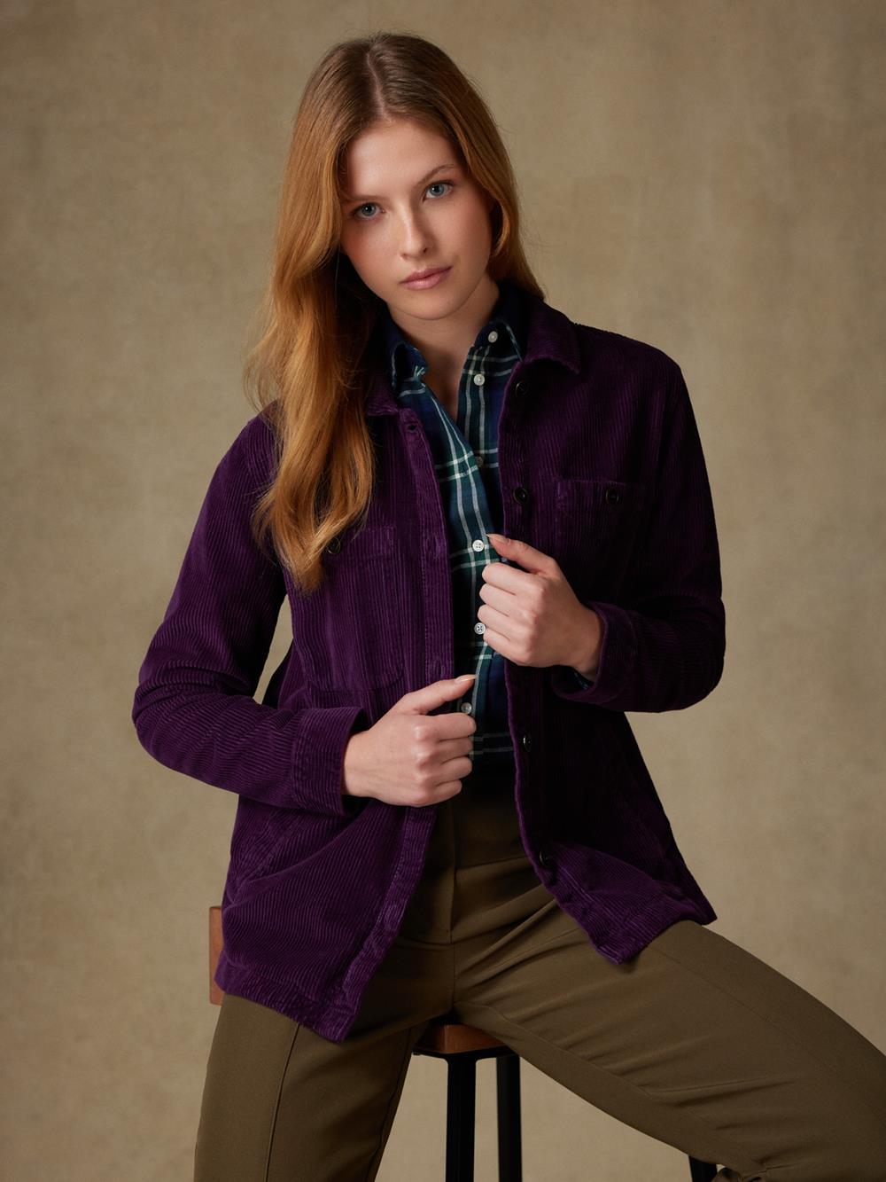 Woman's purple velvet overshirt