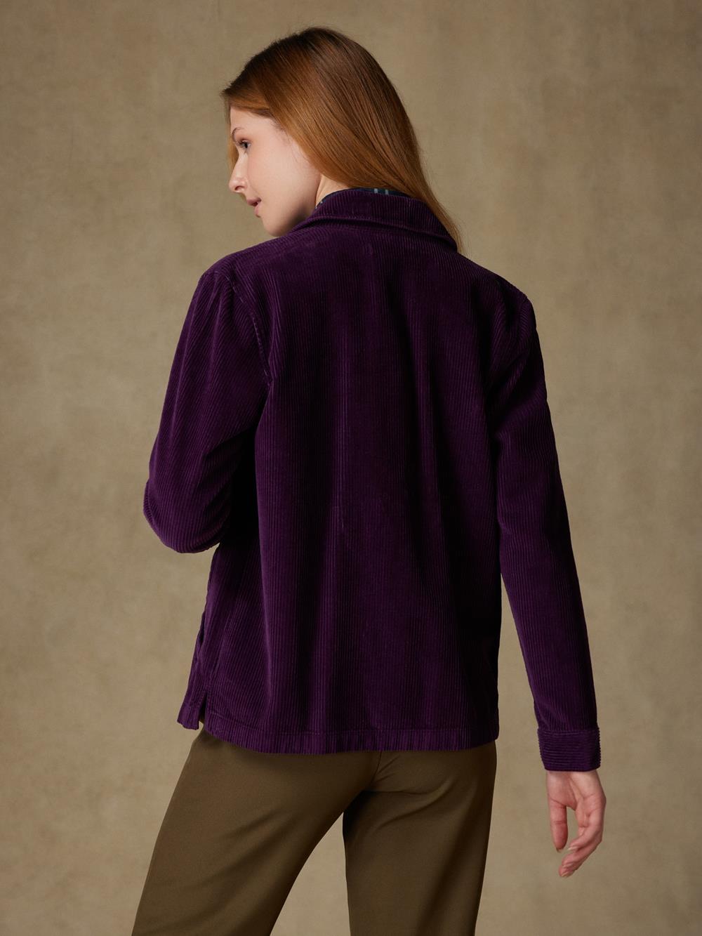 Violettes Samt-Overshirt für Frauen