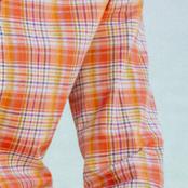 Gordon shirt in orange cotton voile with tartans