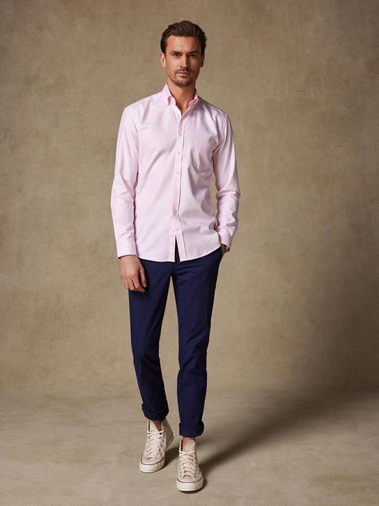 Roze visgraat overhemd - Button-down kraag