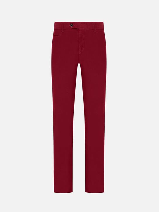 Red chino trousers