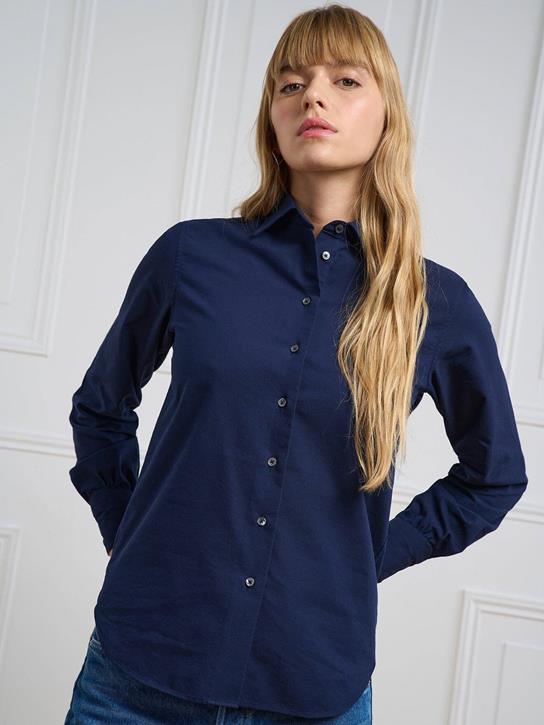 Albane navy blue textured shirt