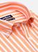 Orange and white stripes twill shirt  - Button down collar