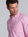 Chemise Harvey à rayures roses - Col Boutonné