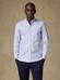 Camisa slim fit Caleb de sarga azul  - Con botonos