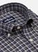 Denys navy blue flannel slim fit shirt with grey checks - Button-down collar