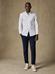 White Piqué slim fit shirt - Button down collar
