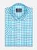 Buton down collar Ash check shortsleeves shirt - Turquoise