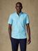 Buton down collar Ash check shortsleeves shirt - Turquoise