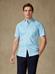 Buton down collar Barry stripe shortsleeves shirt - Turquoise