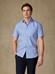 Buton down collar Gingham shortsleeves shirt - Blue