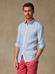 Dustin Hemd aus Leinen mit türkisfarbenen Streifen 