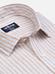 Glen slim-fitted overhemd in zandkleurige streepjes linnen