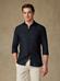 Olaf black linen slim fit shirt