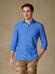 Camicia slim fit slim fit Olaf in lino blu