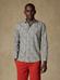 Spike slim fit shirt in khaki linen with floral print 