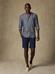 Olaf Mao-Kragen-Taillierthemd aus anthrazitfarbenem Leinen