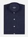 Olaf collarless slim fit shirt in navy linen