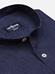 Olaf collarless slim fit shirt in navy linen