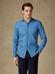 Denim slim fit shirt with hidden throat - Blue