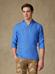 Camisa popover Olaf de lino azul