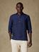 Olaf popover shirt in navy linen