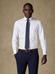 Royal herringbone white slim shirt - Double Cufflink