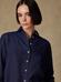 Albane in navy linen shirt 