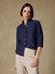 Albane in navy linen shirt 