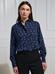 Albane navy blue flannel shirt with floral print