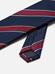 Navy silk tie with burgundy stripes