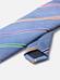 Cravate en soie et lin bleue à rayures multicolores