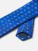 Blue silk tie with printed geometric patterns