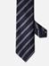 Marinewol en zijde met grijze strepen stropdas 
