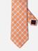 Cravate en soie orange à carreaux