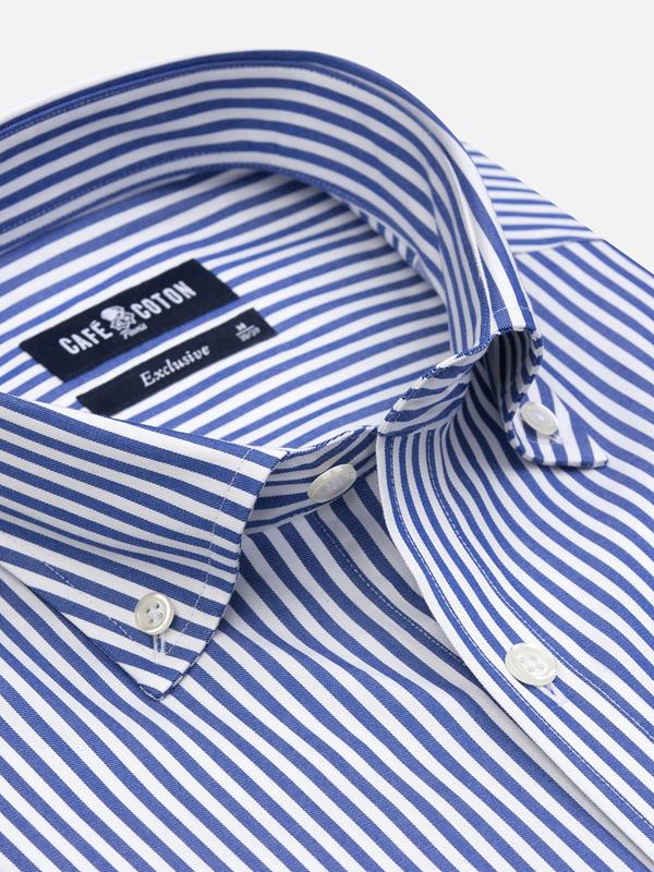 Buton down collar Barry stripe shirt - Navy