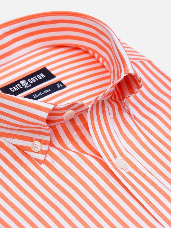 Benjy apricot stripe shirt - Button Down Collar