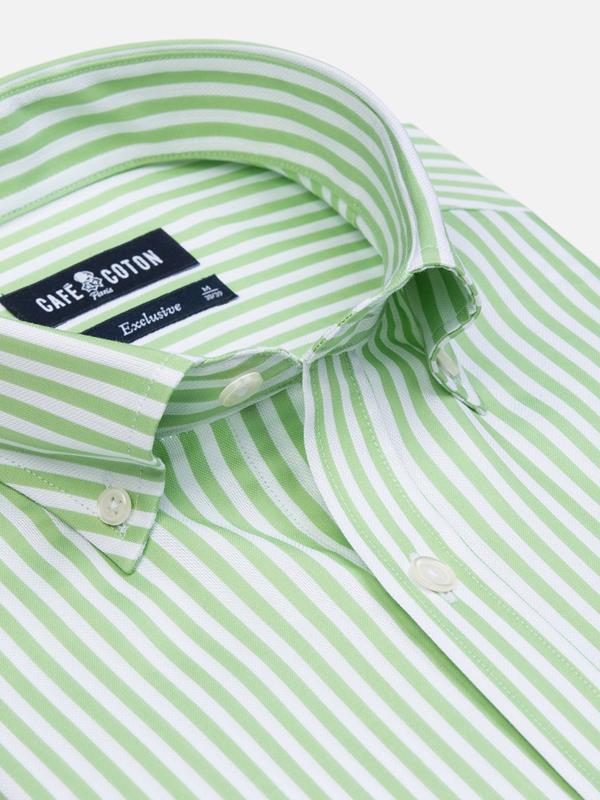Benjy green stripe shirt - Button Down Collar